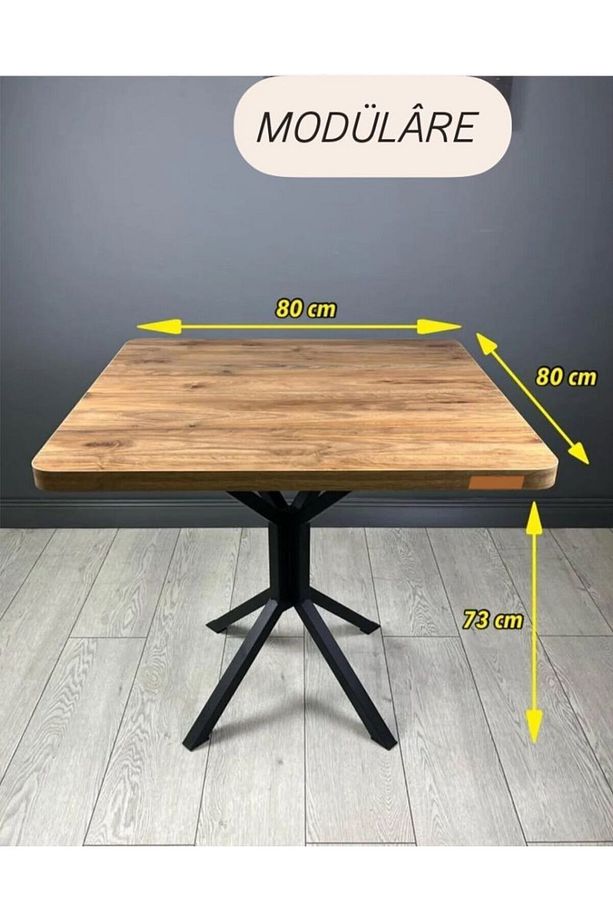 MUTFAK CAFE BALKON BAHÇE RESTORAN YEMEK MASASI METAL AYAK 80CM - 3