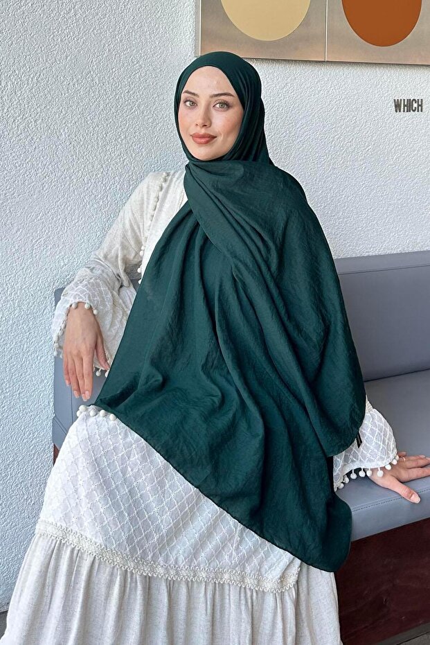 شال قطن مريح باللون الأخضر الزمردي