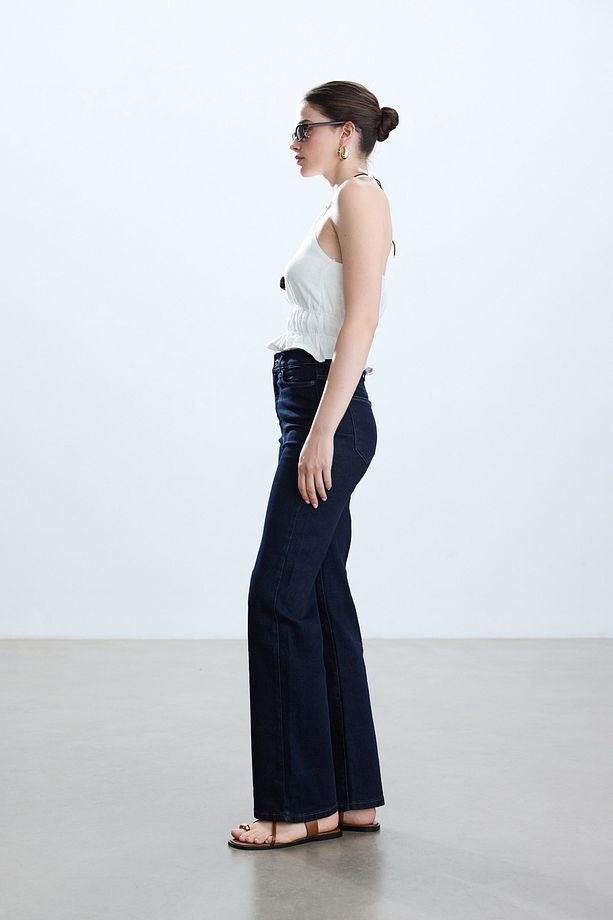 KOYU MAVİ YÜKSEK BELLİ JEAN - 7