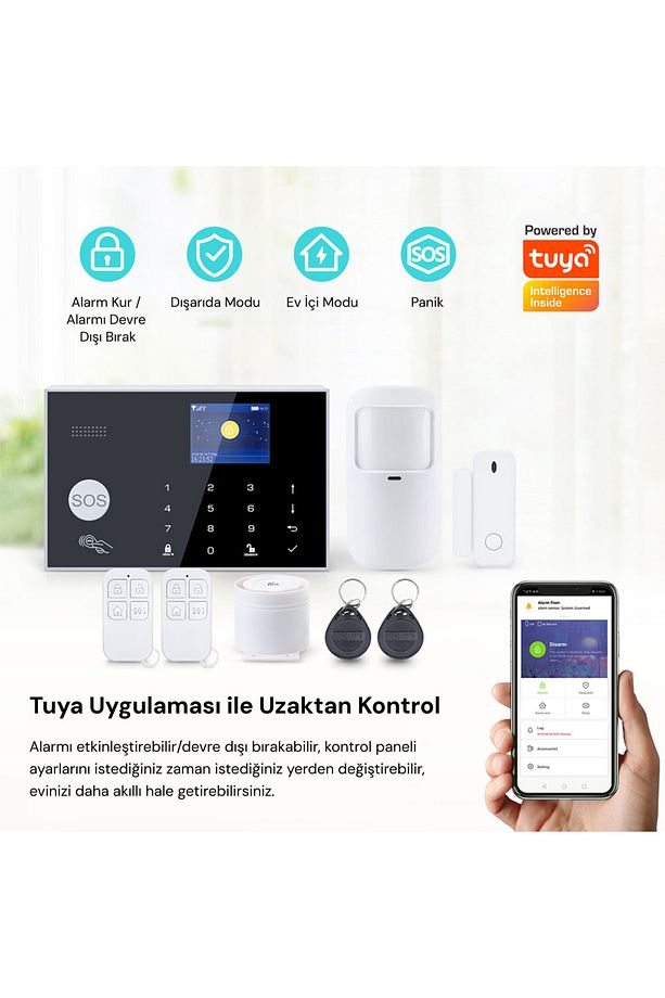 Sas-10 Akıllı Alarm Güvenlik Sistemi - Wifi & 4g Gsm Bağlantısı, Hareket Sensörü Ve Mobil Uyuml - 5