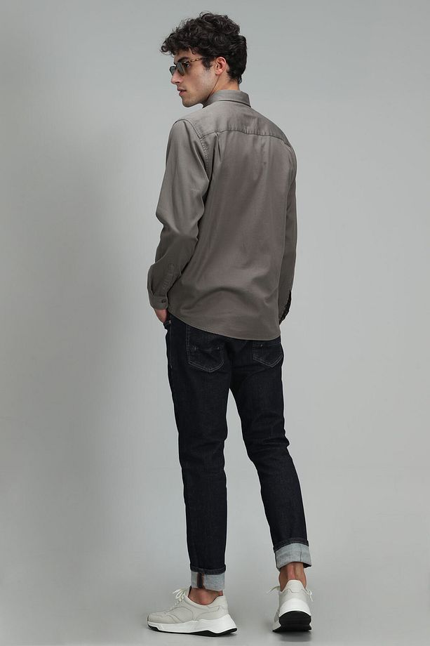 Quel Erkek Basic Gömlek Regular Fit Haki - 4