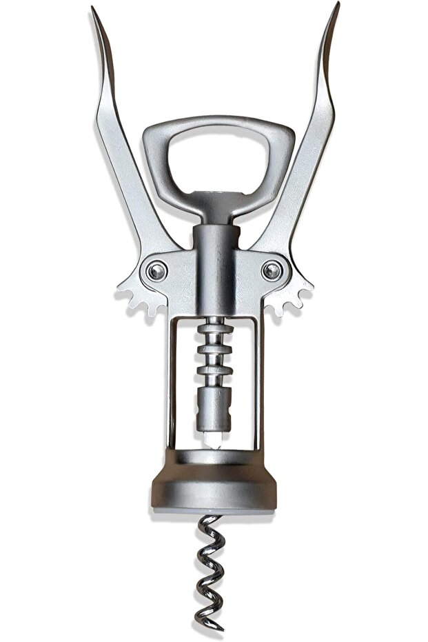 Idealisk Corkscrew With Levers & Bottle Opener – Easy Uncorking Tool, Silver-matt Finish - 1