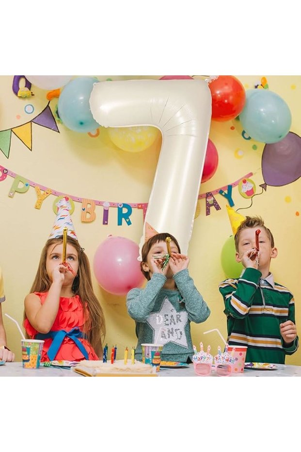 7 Years Old Cream Foil Balloon 34 Inch 80 cm Birthday Balloon Party Balloon