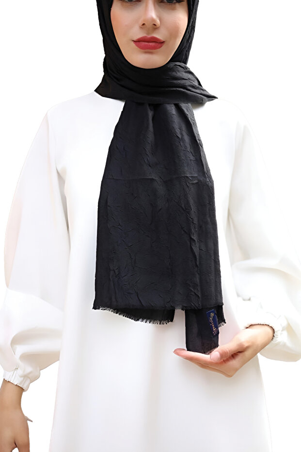 Bambu Kraş Şal - Siyah - 1