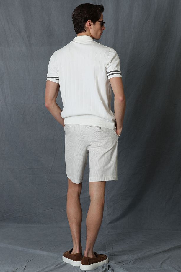 Fral Spor Erkek Chino Şort Slim Fit Bej - 6