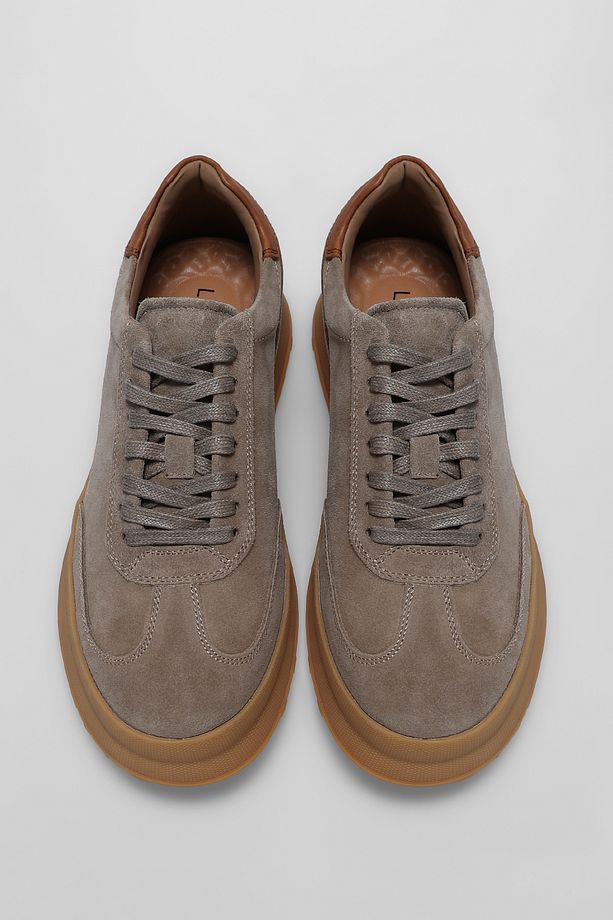 Adam Erkek Deri Sneaker Ayakkabı Bej - 3