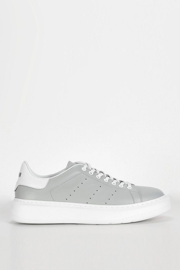 Paul Erkek Deri Sneaker Ayakkabı Gri - 1