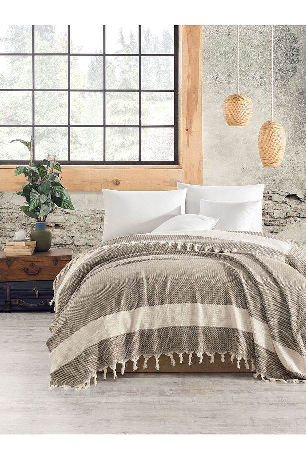 Luna Koyu Kahve 170x210 Tek Kişilik Pike - 1