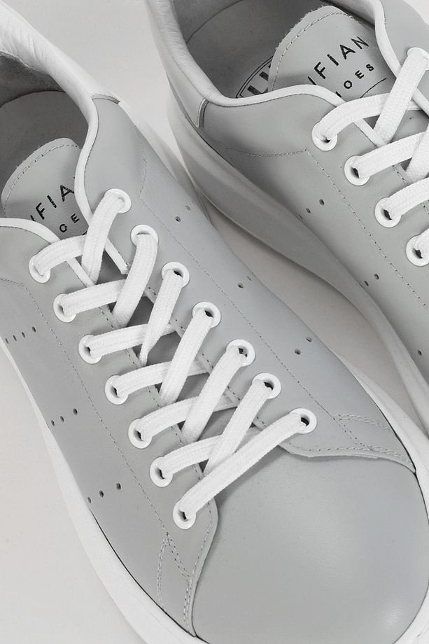 Paul Erkek Deri Sneaker Ayakkabı Gri - 3