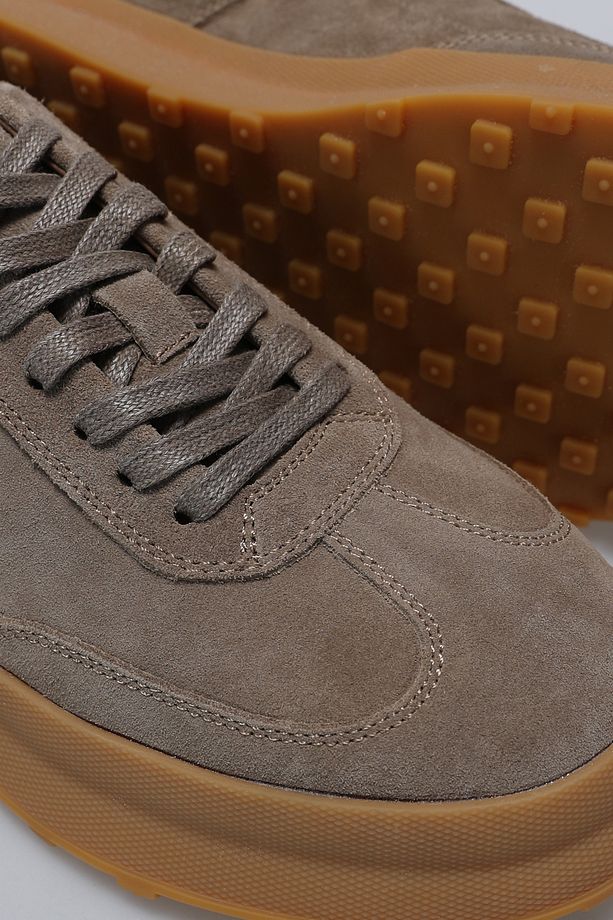 Adam Erkek Deri Sneaker Ayakkabı Bej - 4