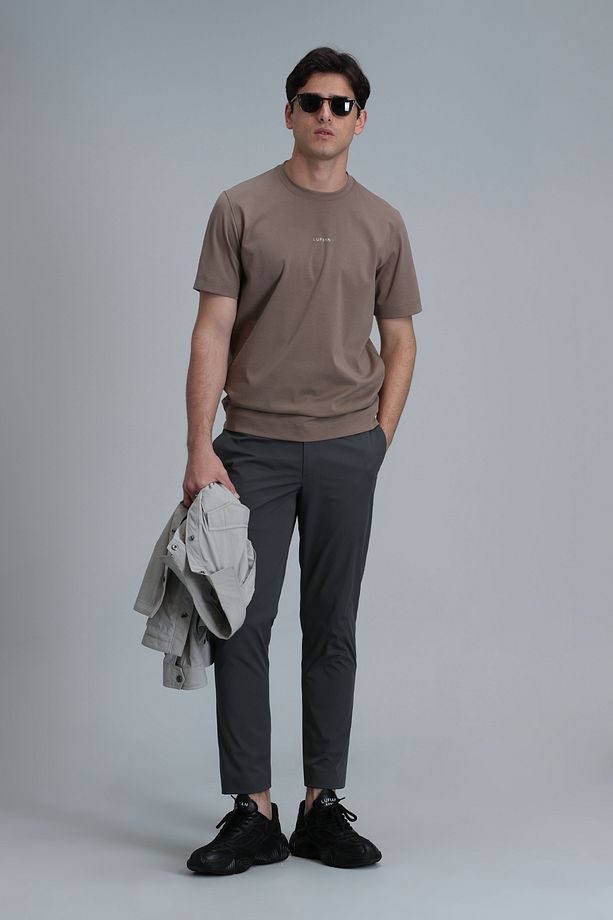 Antony Modern Grafik T- Shirt Deve Tüyü - 2