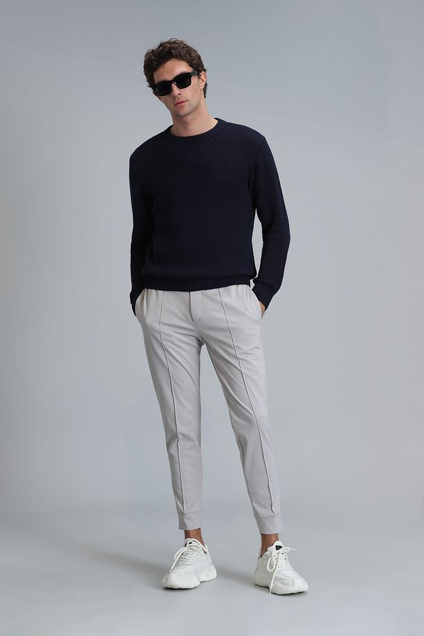 Pito Jogger Pantolon Tailored Fit Taş - 5