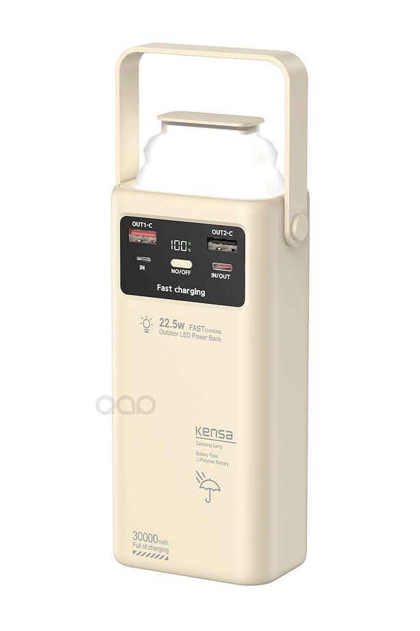 30000 Mah Kendinden Kablolu Led Fener Kamp 22.5 Watt Süper Hızlı Powerbank Iphone Ve Android Uyumlu - 7