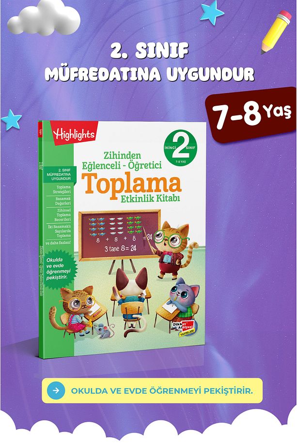 2. Sınıf Zihinden Eğlenceli - Öğretici Toplama, Kolektif, Dikkat Atölyesi Yayınları, 2. Sınıf Zihind - 8
