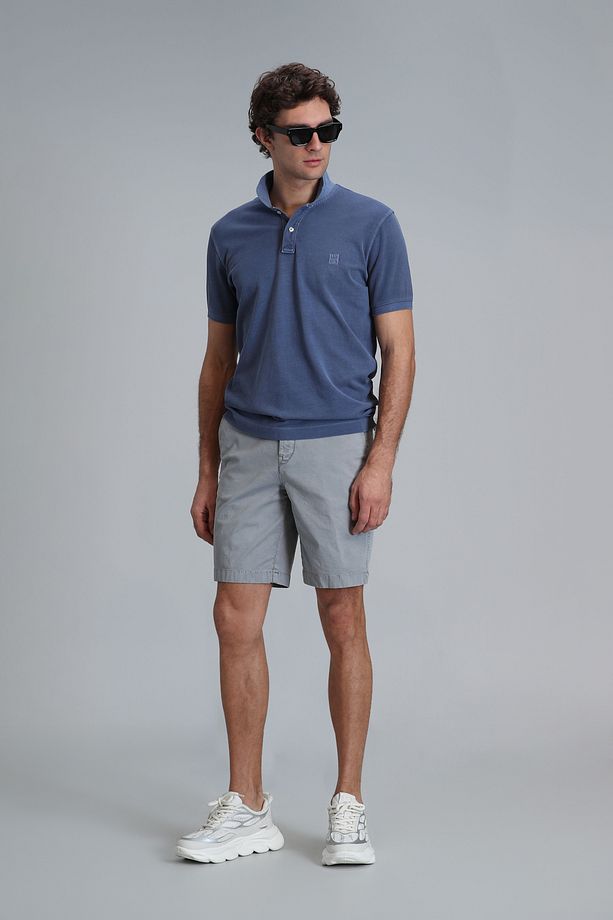 Zegler Spor Erkek Chino Şort Slim Fit Gri - 5