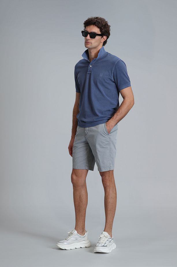 Zegler Spor Erkek Chino Şort Slim Fit Gri - 4