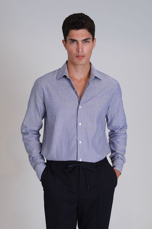 Strıt Erkek Basic Gömlek Slim Fit Lacivert - 5