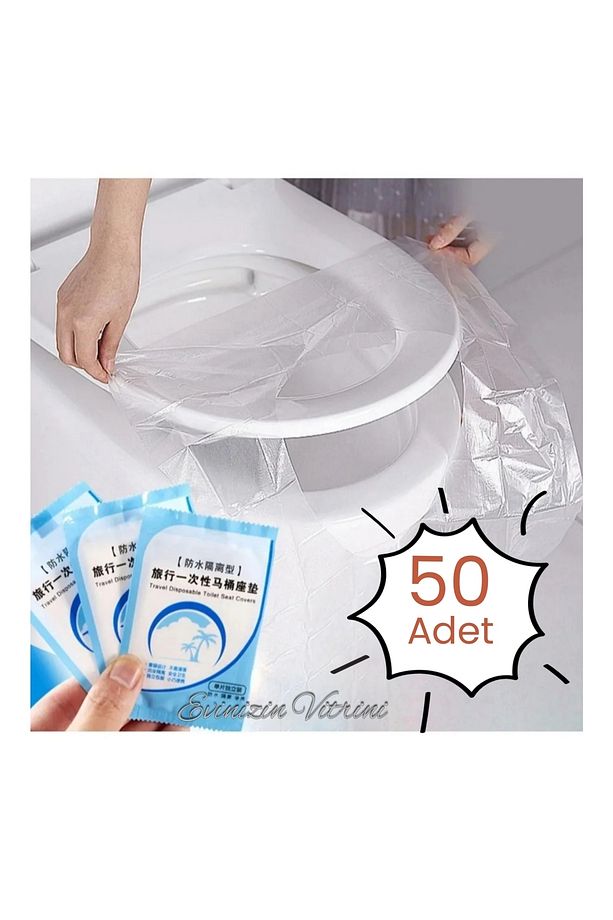 Klozet Kapak Örtüsü Klozet Poşeti Klozet Örtüsü Tek Kullanımlık 50 Adet - 3