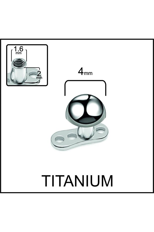 Titanyum Dermal Bombe Disk Piercing (Disk: 4 mm) - 1