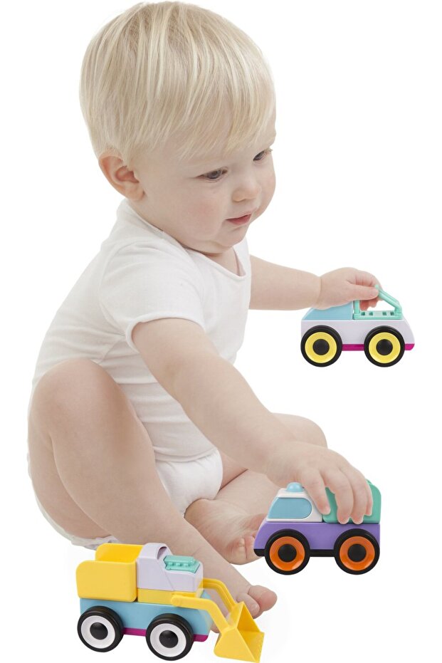 Build And Drive Mix 'n Match Araçlar 3pk - Inşaat Seti 3 Araba - 8