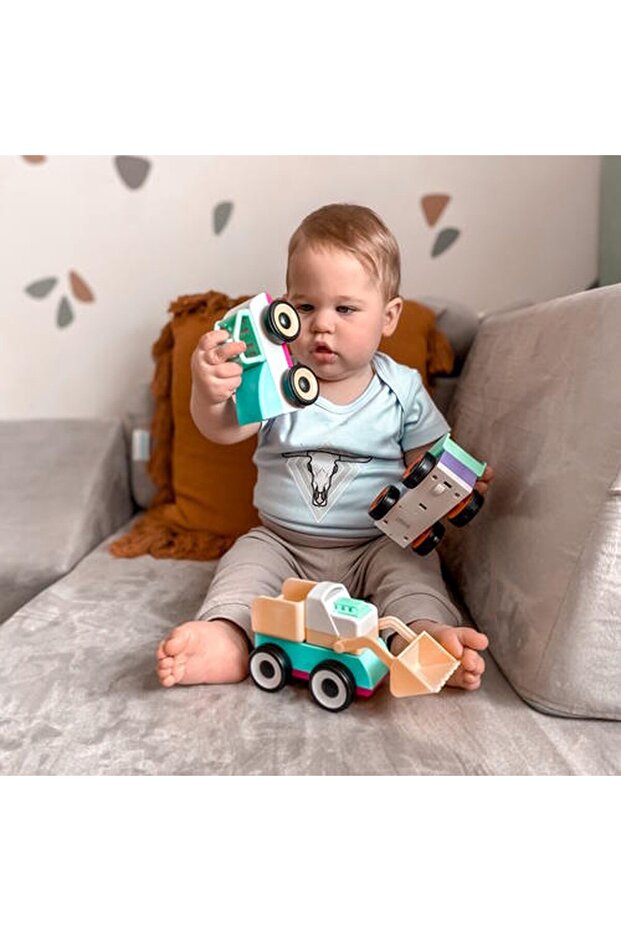 Build And Drive Mix 'n Match Araçlar 3pk - Inşaat Seti 3 Araba - 3