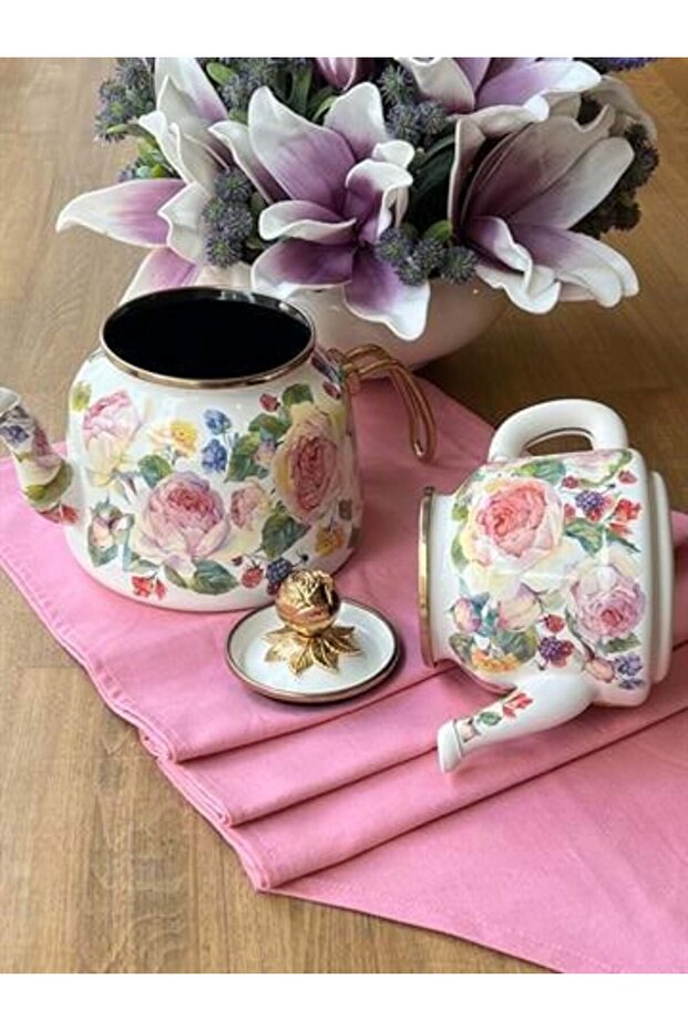 Rose Emaye Mutfak Seti 5 Parça - 6