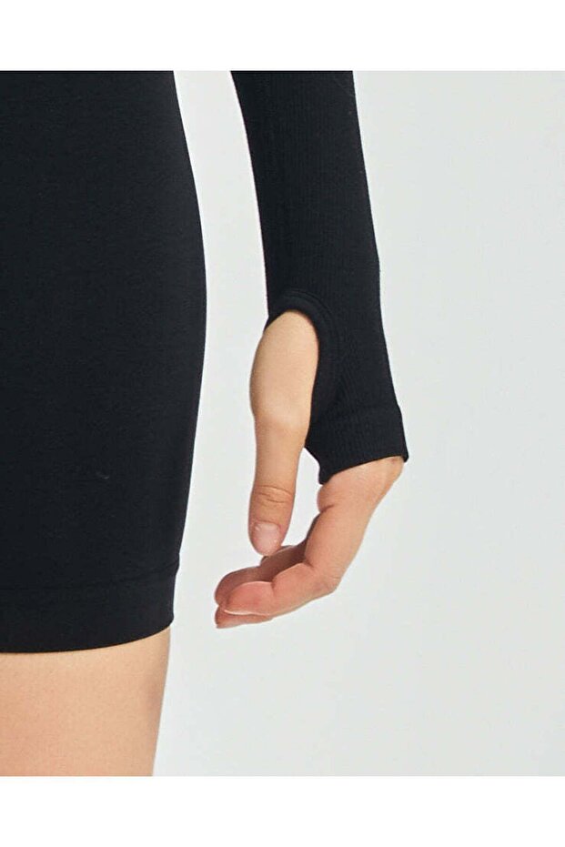 Shape Zip Ceket - Siyah - 7