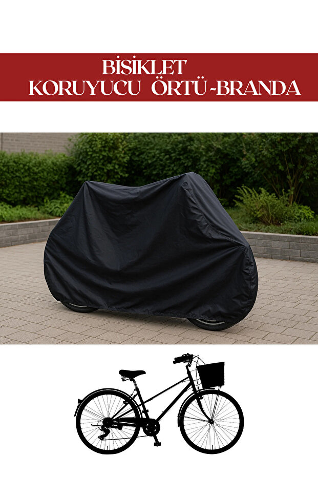 Breen Siyah Bisiklet Brandası, Koruma Örtüsü, Su ve Toz Geçirmez, 4Mevsim Koruma