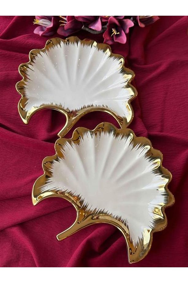 Ginkgo Yaprak Sunum Tabak 2'Lİ 23*25cm - 6