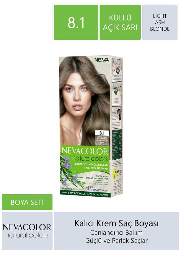 Saç Boyası Seti 8.1 Küllü Açık Sarı - 1