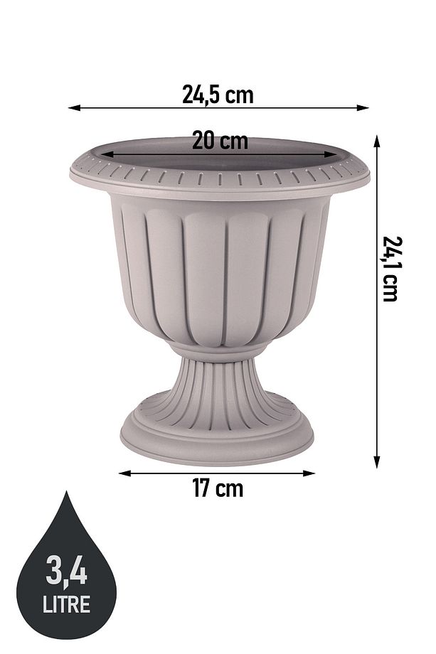 2 Adet Ayaklı Plastik 25cm Dekoratif Nergiz Saksı Seti - 2