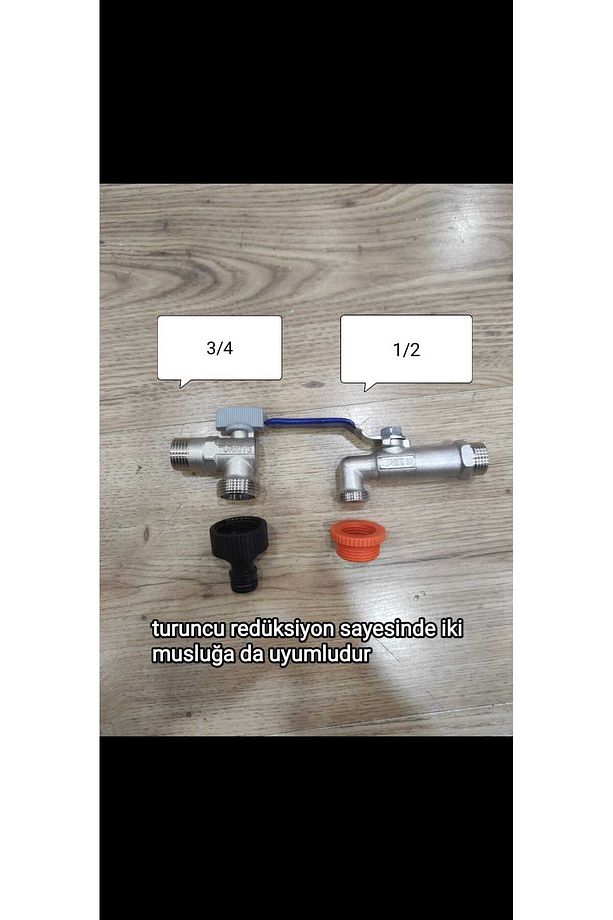 BAHÇE MUSLUĞU VE BATARYA ADAPTÖRÜ 1/2-3/4 ÇİFT ÖLÇÜ VE HORTUM BAĞLANTI ADAPTÖRÜ 1/2 - 3