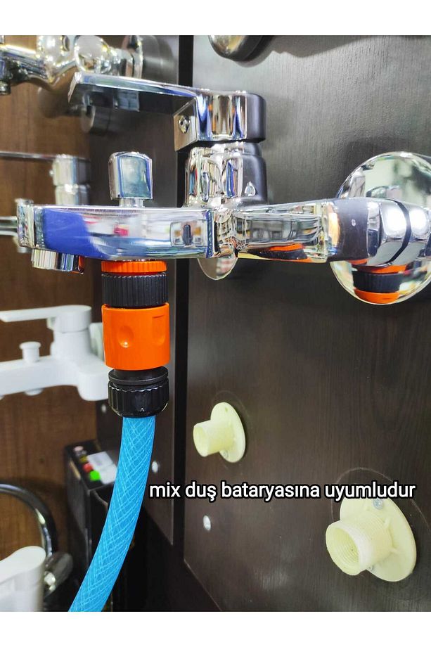 BAHÇE MUSLUĞU VE BATARYA ADAPTÖRÜ 1/2-3/4 ÇİFT ÖLÇÜ VE HORTUM BAĞLANTI ADAPTÖRÜ 1/2 - 8