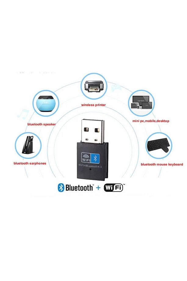 USB Wifi+Bluetooth Adaptör, Bluetooth 4.2 150MBPS Wifi Dongle Ağ Kartı, Wifi ve Bluetooth - 2