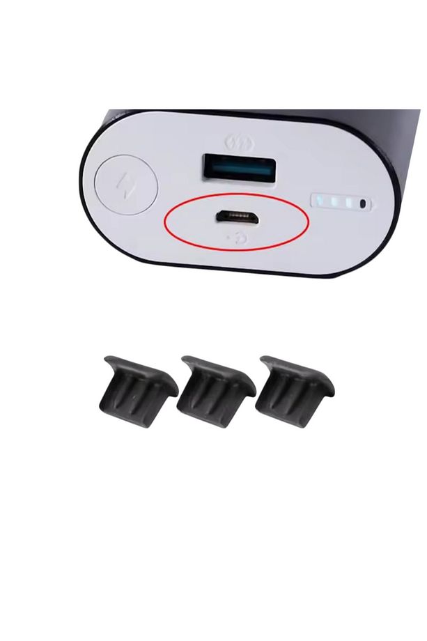 Micro olan tüm cihazlara uyar Toz Ve Kir Önleyici Şarj Soketi Koruyucu Tıpa Slikon 3 Adet Siyah - 4