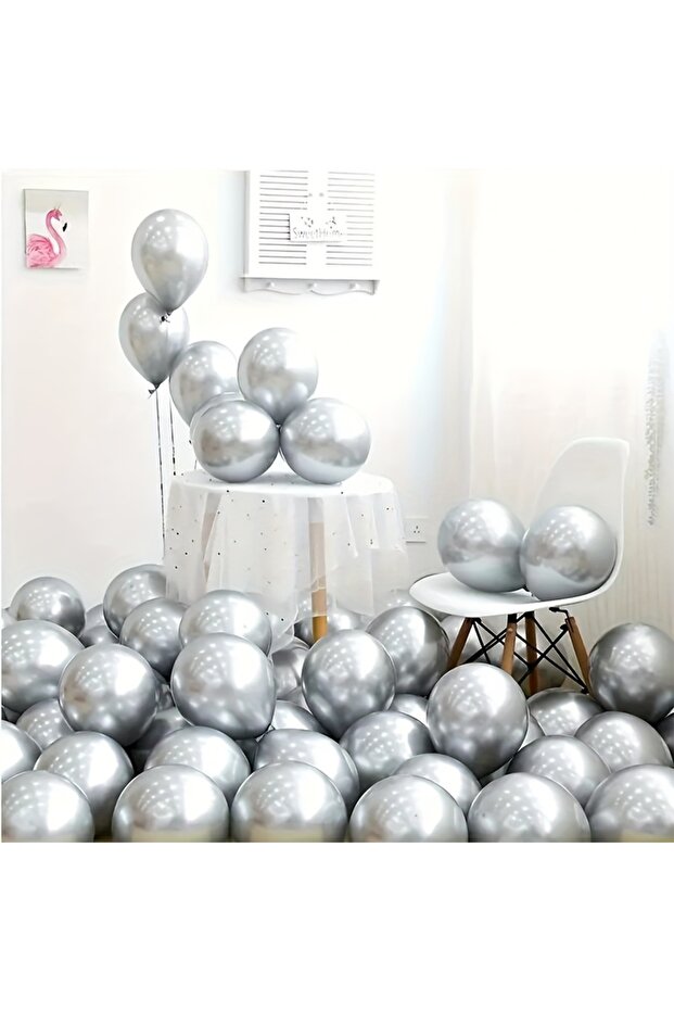10Pcs 5 Inch12 cm Metallic Silver Silver Gray Balloon Birthday Balloon Mini Balloon