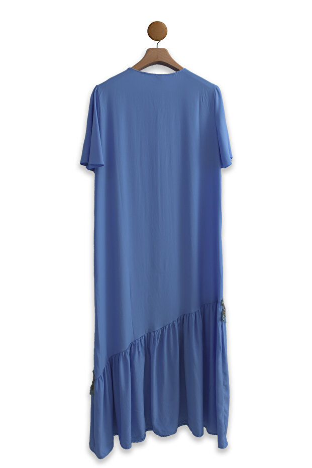 فستان مخملي بأزرار - 4