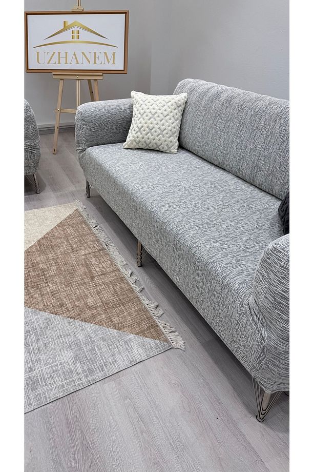 Streç Lastikli Esnek Yıkanabilir 3 3 1 1 Jakarlı Koltuk Örtüsü Takımı Koltuk Kılıfı - 7