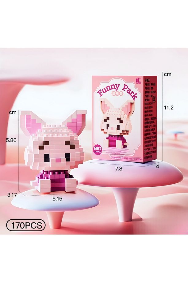 BRİCKS Premium Seri Yeni Stil Winnie The Pooh Ve Piglet 2'li Set 3D yapboz Puzzle Yapı Blokları Hobi - 4
