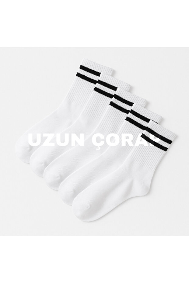 Unisex 8 Çift Uzun Spor Çorap - 1