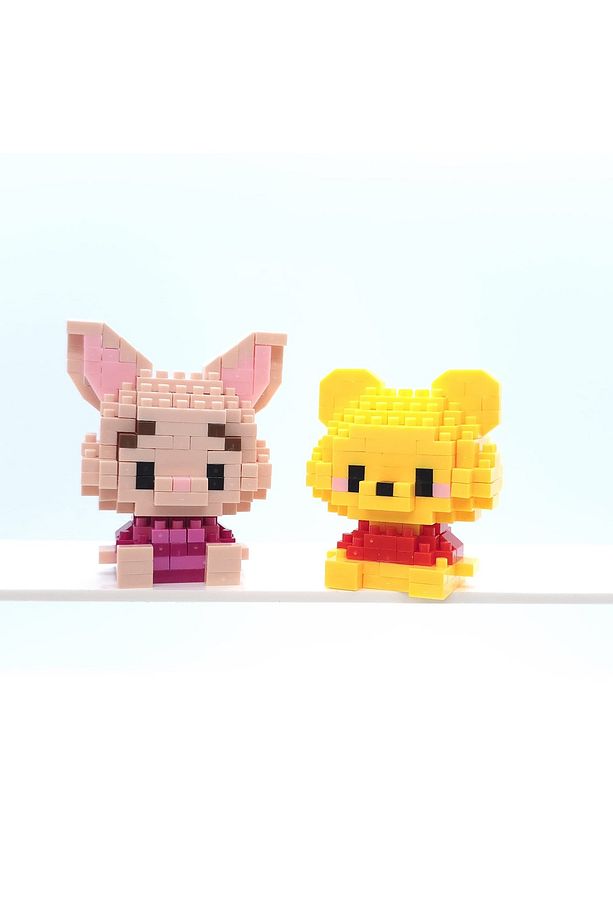 BRİCKS Premium Seri Yeni Stil Winnie The Pooh Ve Piglet 2'li Set 3D yapboz Puzzle Yapı Blokları Hobi - 3