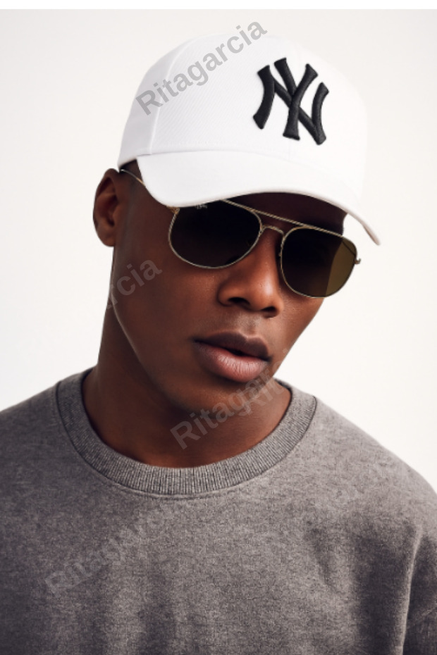 Unisex Ny Nakışlı Beyaz Kep Şapka - 6