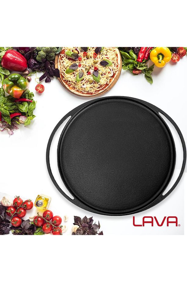 Döküm Yuvarlak Pizza Krep Pankek Tavası Döküm Demir Yekpare Çift Kulplu Çap(Ø)28cm. - 7