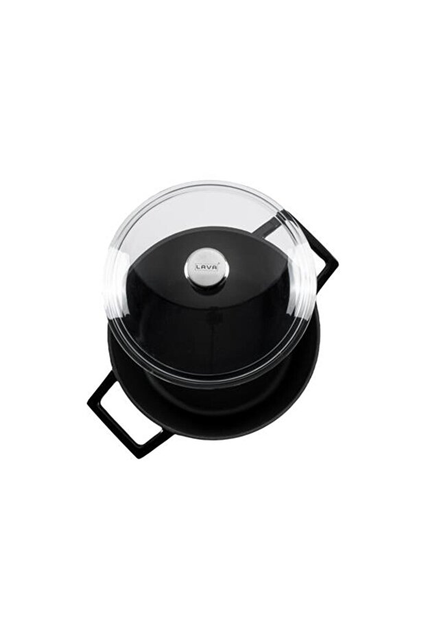 Döküm Yuvarlak Tencere Cam Kapaklı. Glaze Çap(Ø)24cm. - 3