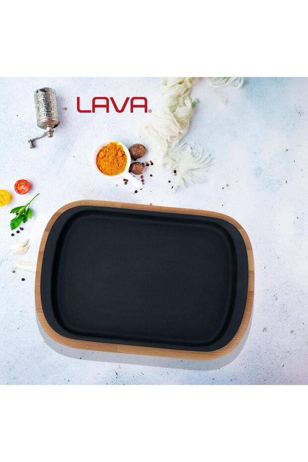 طبق تقديم مستطيل مقاس 32 × 20 سم من خشب الزان - 5