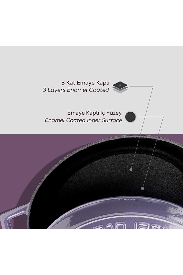 Döküm Yuvarlak Tencere. Folk Çap(Ø)24cm. - 6