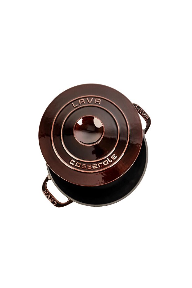 Döküm Yuvarlak Tencere Döküm Demir Kapak Experience Majolik Serisi Çap(Ø)28cm - 3