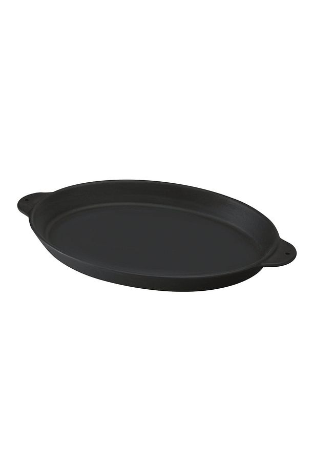 Döküm Oval Fajita Tabağı Döküm Demir Yekpare Çift Kulplu Ölçü 18x24cm. - 1