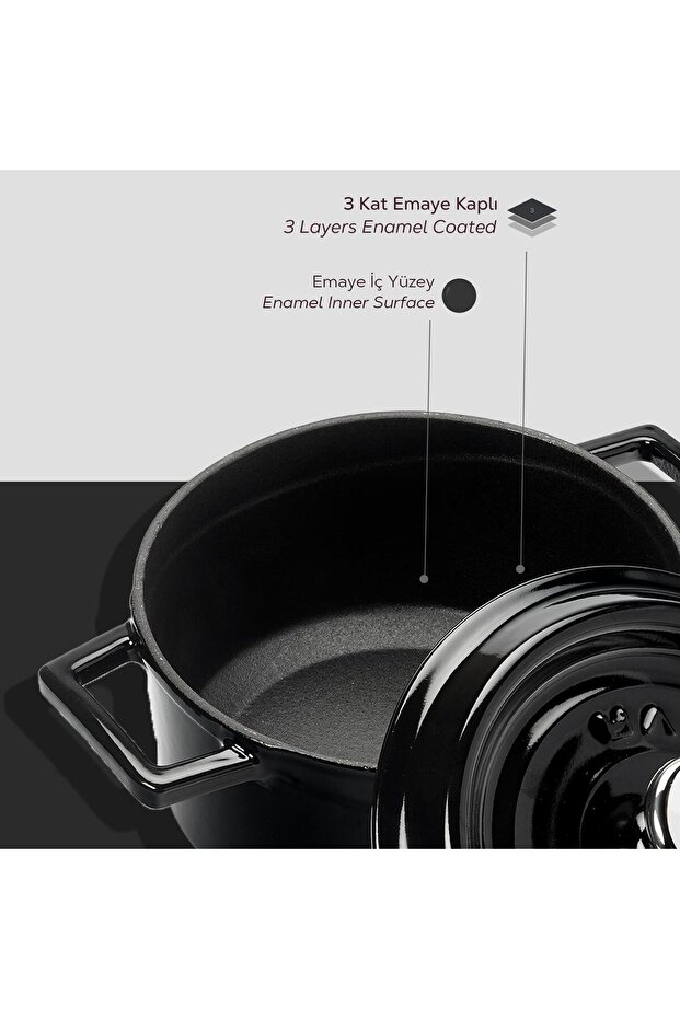 Döküm Yuvarlak Tencere. Trendy Çap(Ø) 16cm. - 5