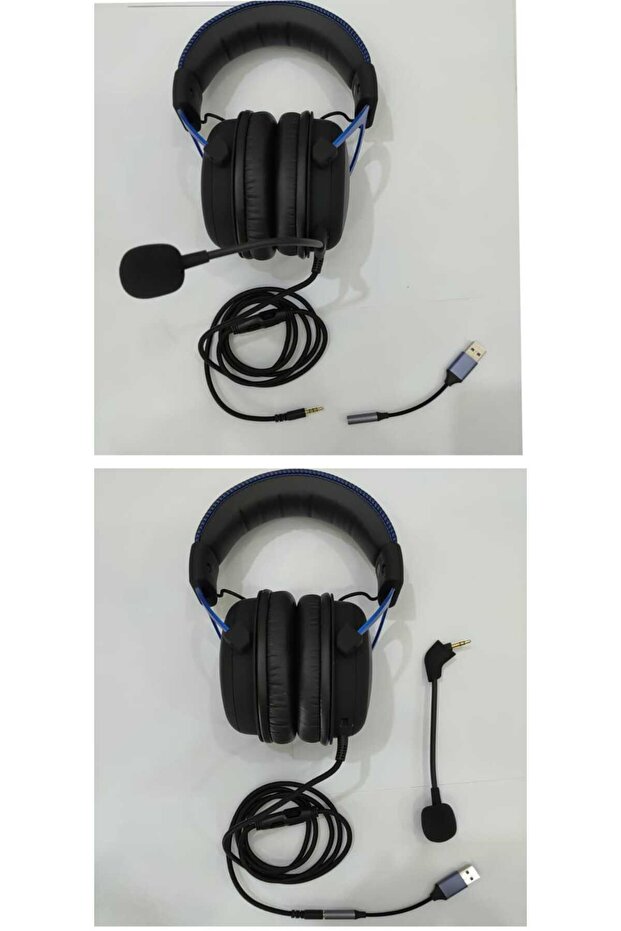 Cloud Blue Ps4 - Pc Ile Uyumlu Kablolu Oyuncu Kulaklığı - Usb To Aux Dönüştürücü Adaptör - 1